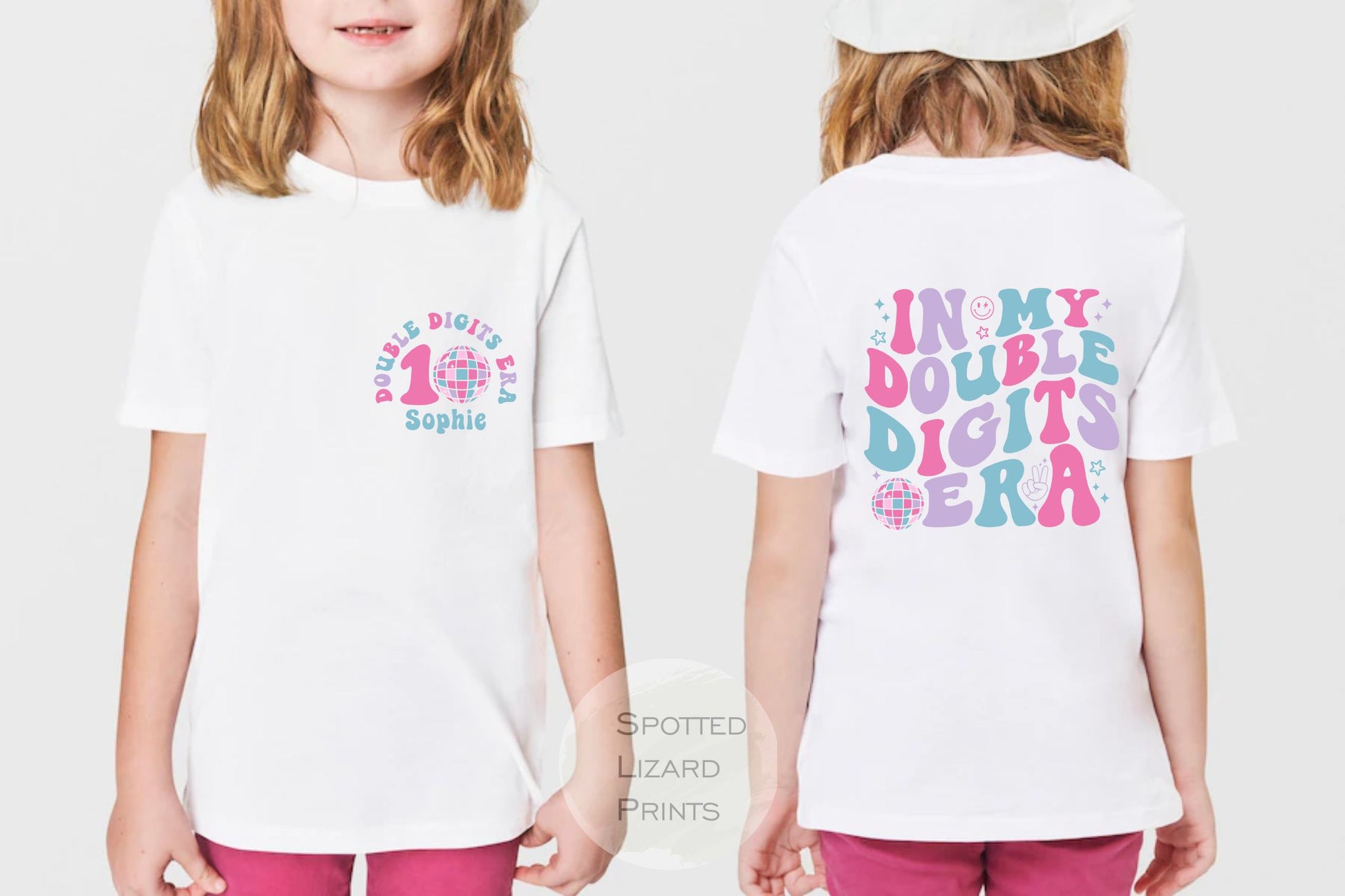 Personalised in my Double Digit Era Birthday T-shirt
