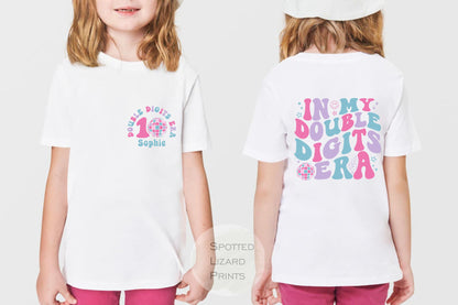 Personalised in my Double Digit Era Birthday T-shirt