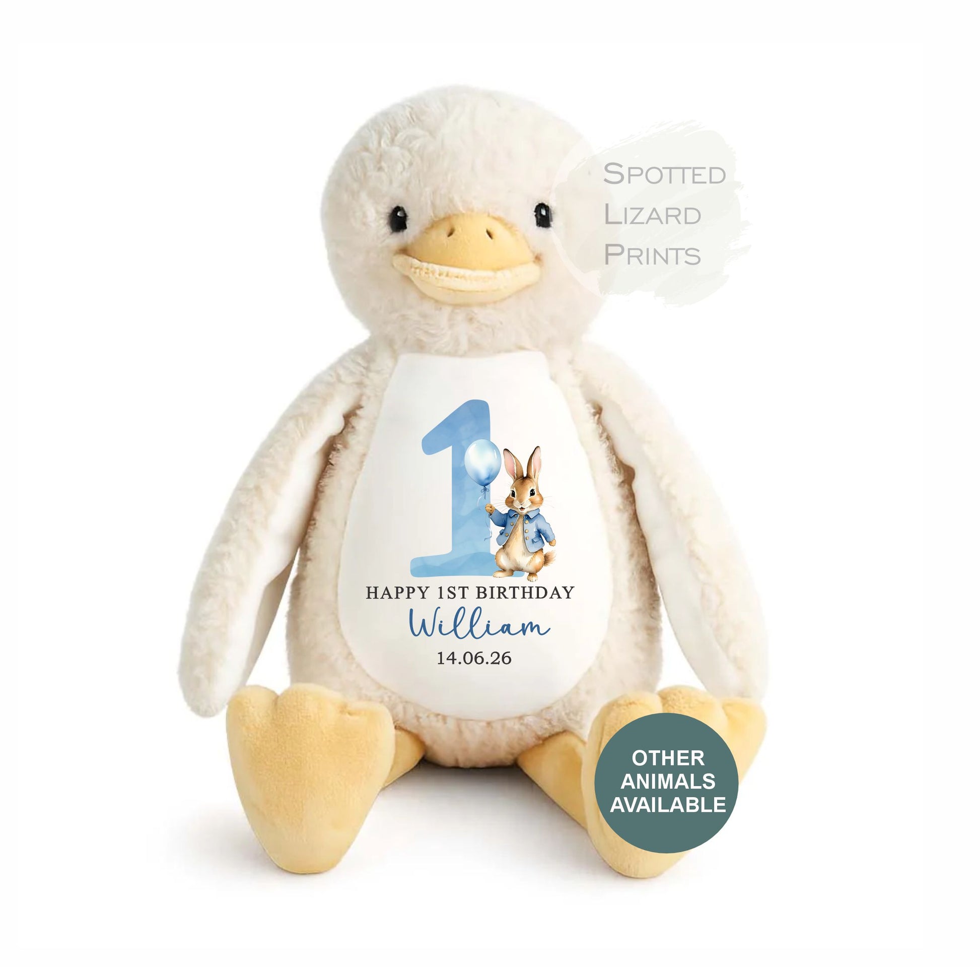 Personalised First Birthday , 1st Birthday Gift Boy Teddy, 1st Baby Boy, Birthday Present, Personalised 1st Birthday Soft Toy