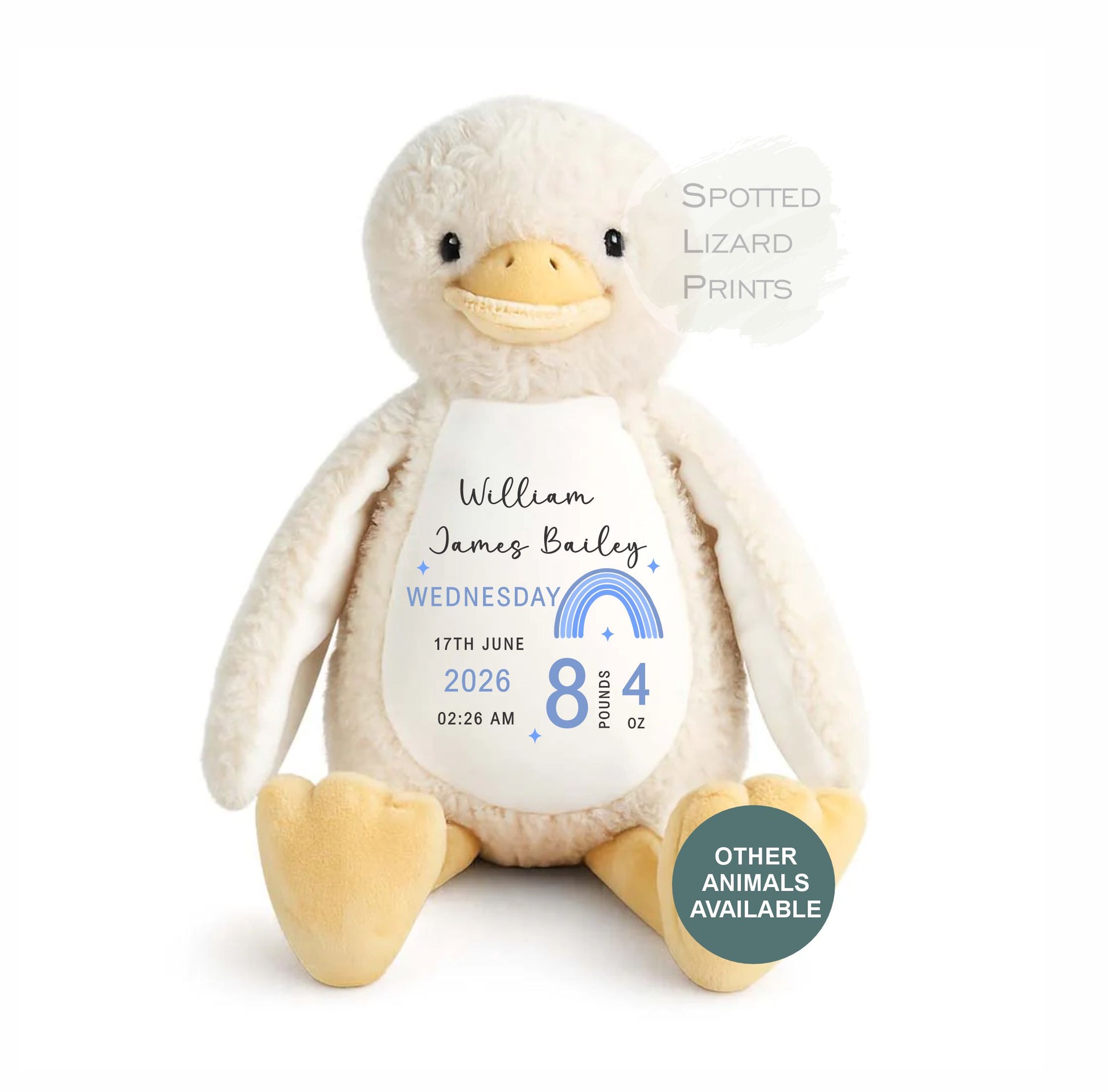Personalised New Baby Bunny Rabbit Soft Toy Gift - Birth Stats Teddy Bear - Newborn Baby Gift - Baby Keepsake -Soft Toy - Baby Shower Gift