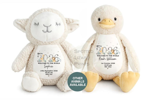 personalised born in 2026 teddy