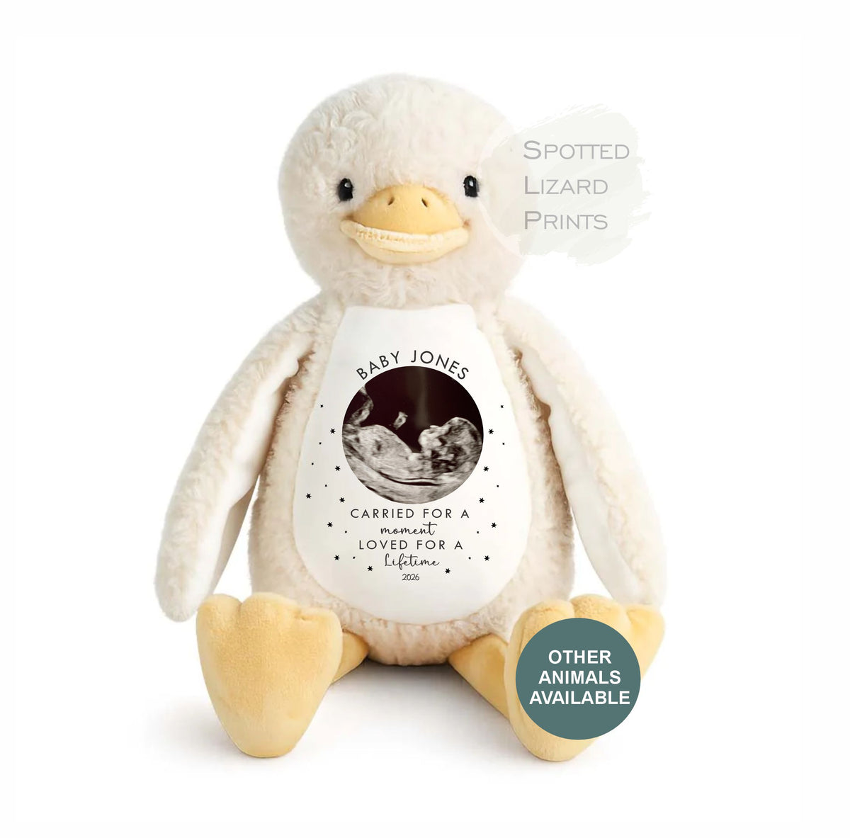 Personalised Baby Loss Memorial Teddy with Scan Photo, Baby Name, Miscarriage Keepsake, Pregnancy Loss Memorial Gift, Bereavement Gift