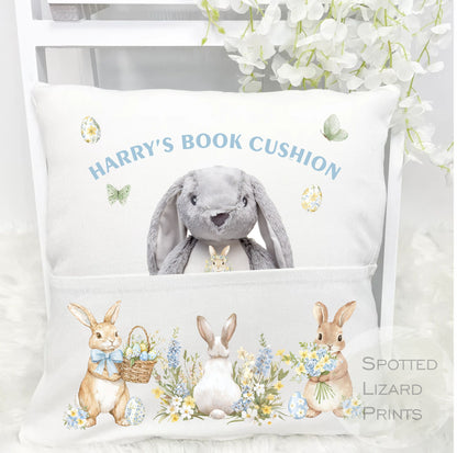 personalised easter book cushion