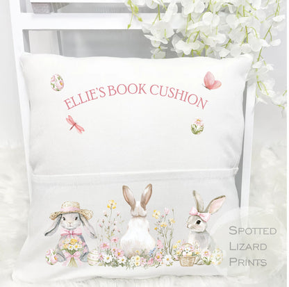 personalised easter book cushion