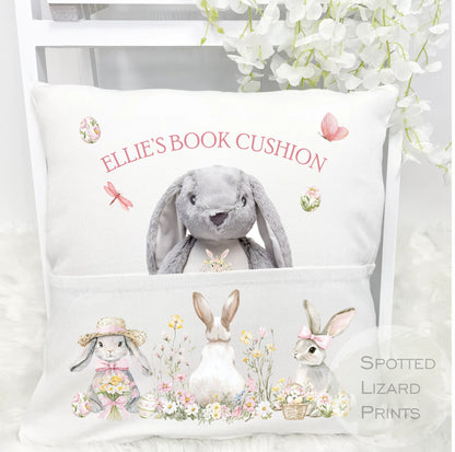 personalised easter book cushion