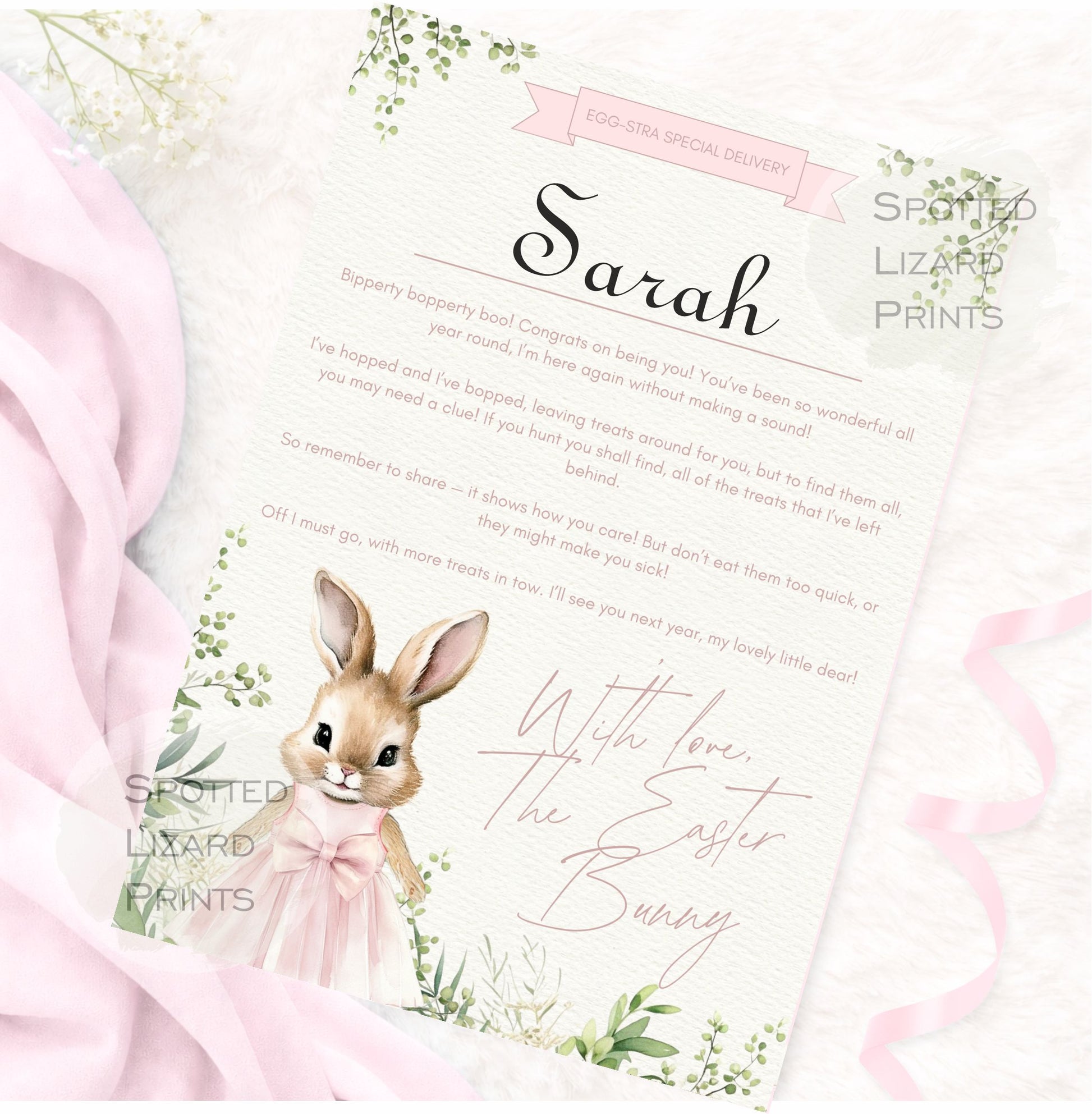 Personalised Easter Bunny Letter