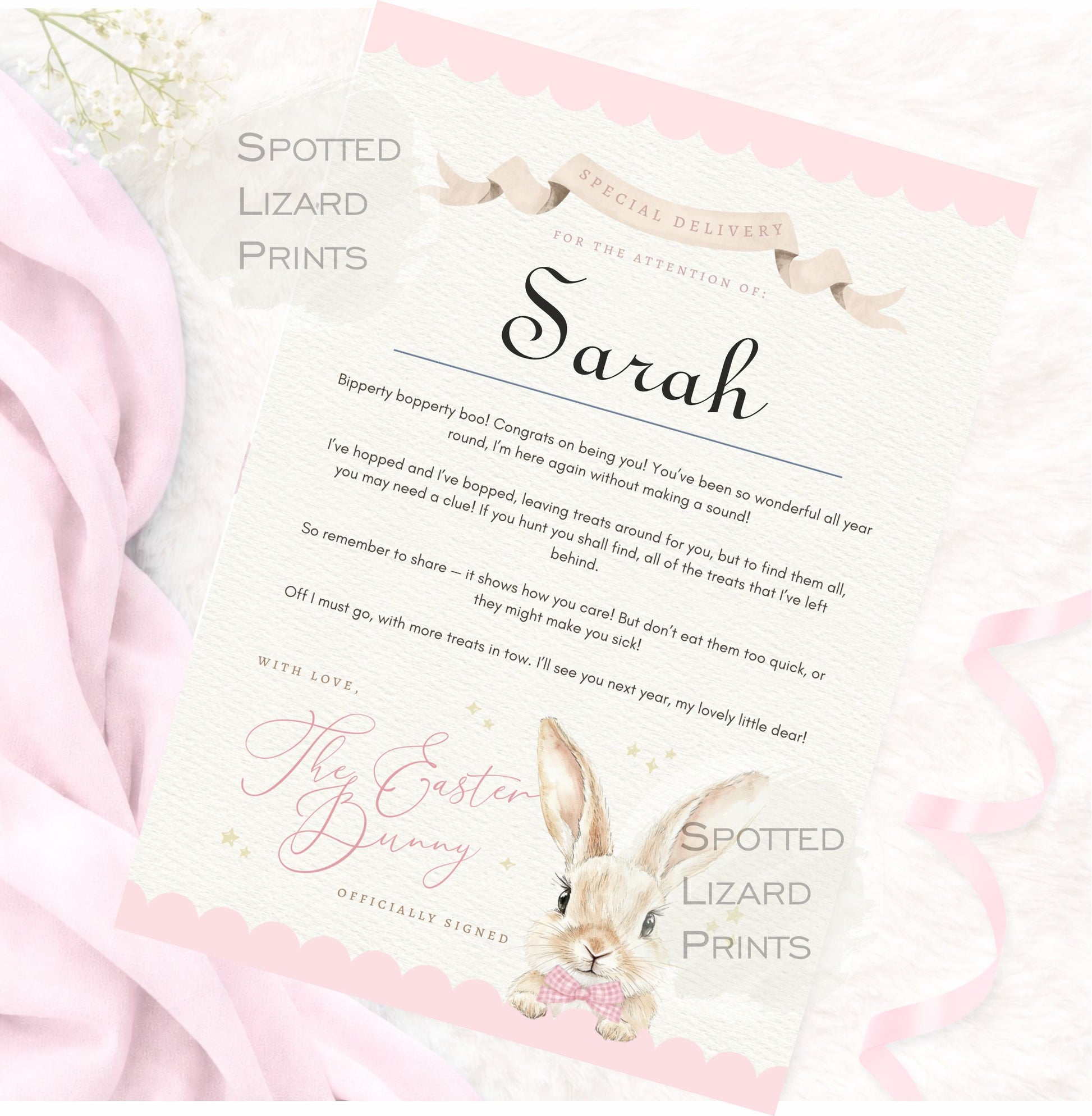 Personalised Easter Bunny Letter