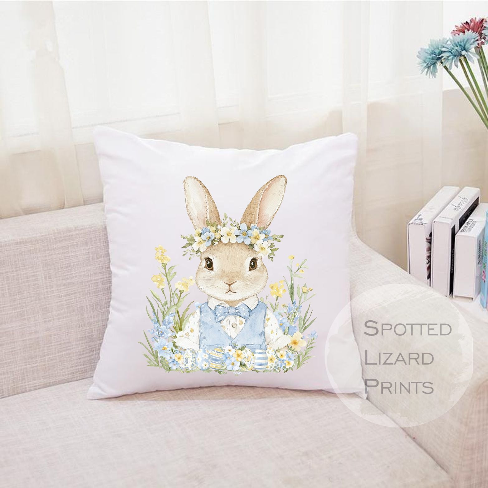 personalised easter book cushion