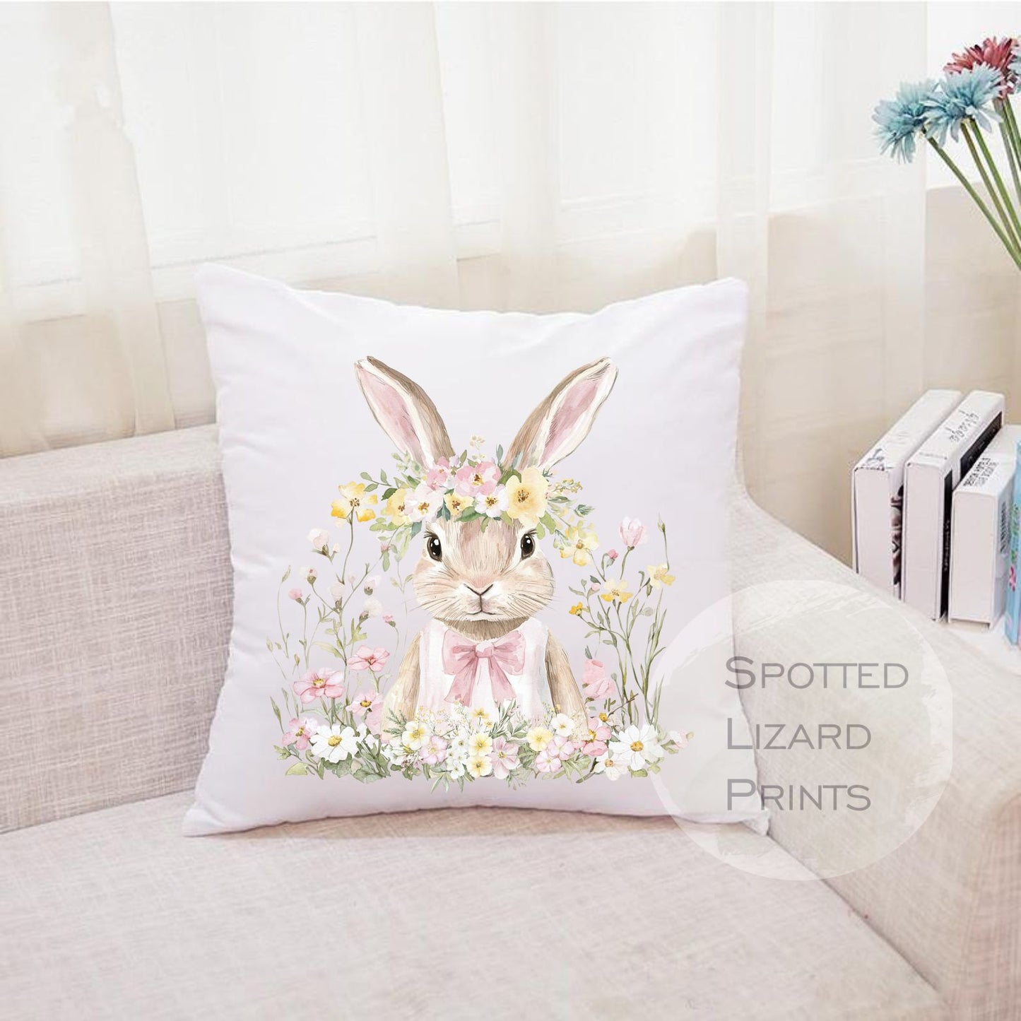 personalised easter book cushion