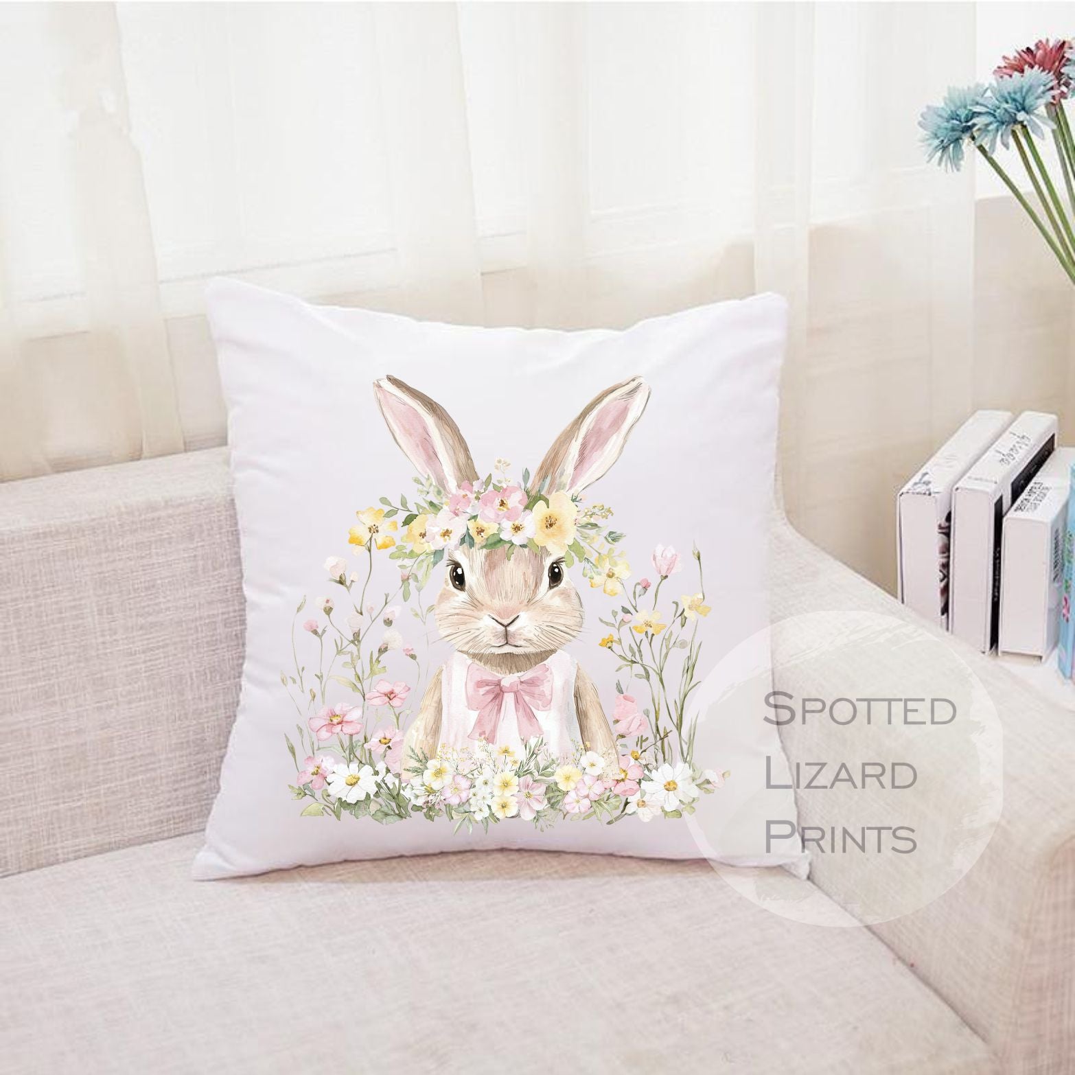 personalised easter book cushion