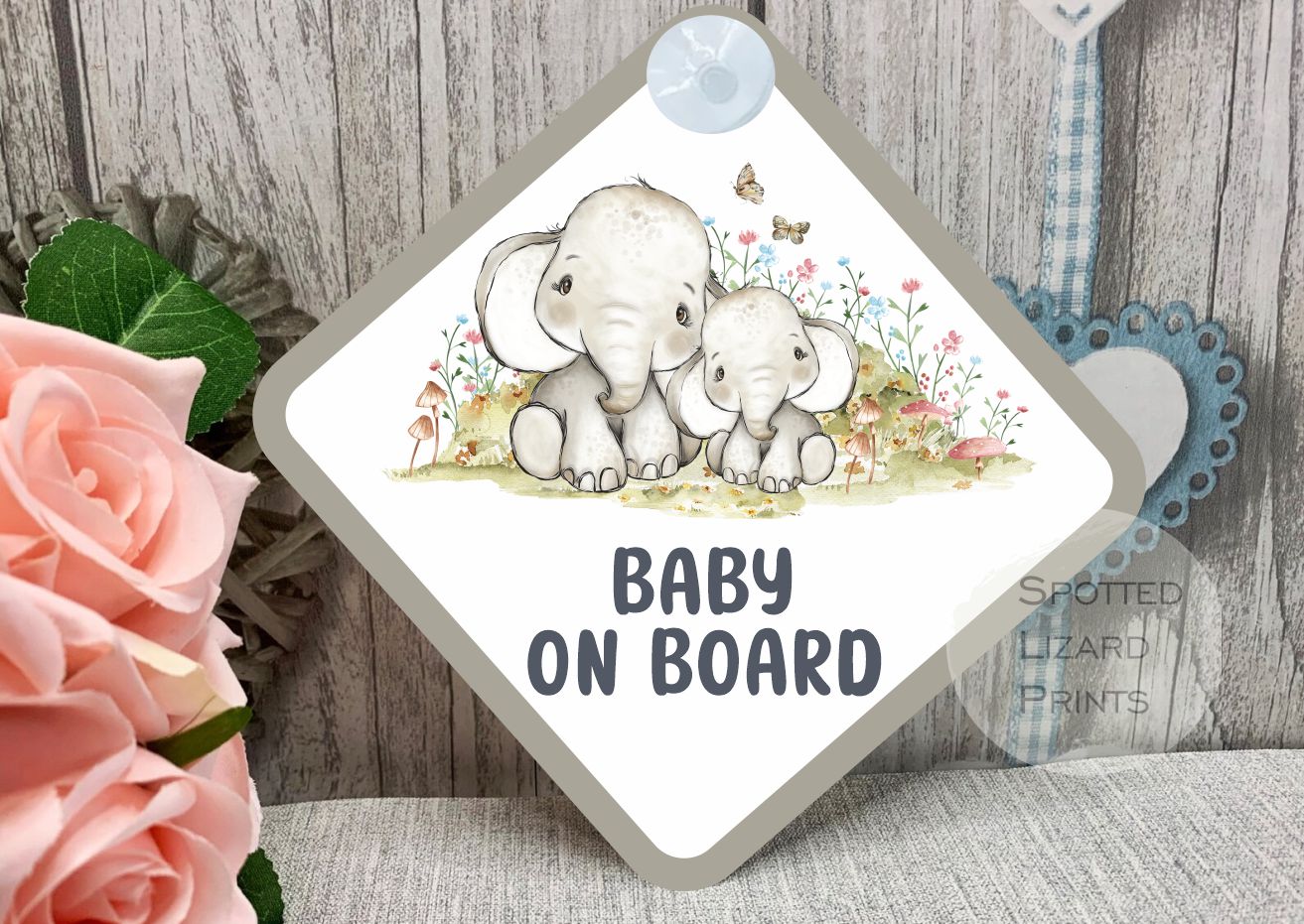 Baby on Board elephant sign