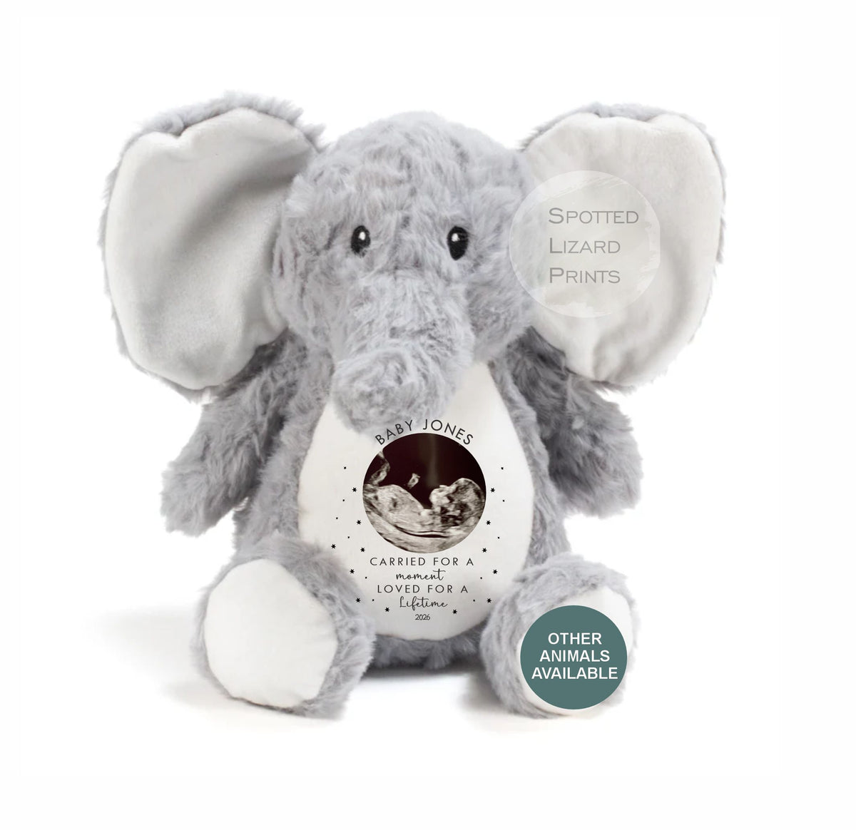 Personalised Baby Loss Memorial Teddy with Scan Photo, Baby Name, Miscarriage Keepsake, Pregnancy Loss Memorial Gift, Bereavement Gift