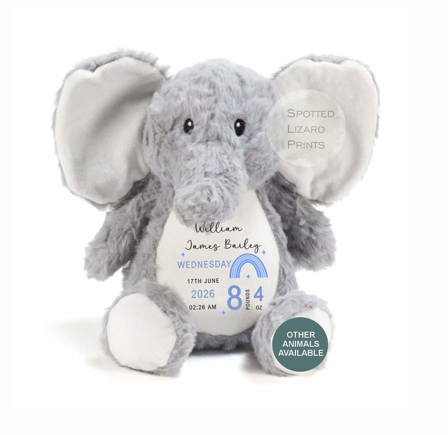 Personalised New Baby Bunny Rabbit Soft Toy Gift - Birth Stats Teddy Bear - Newborn Baby Gift - Baby Keepsake -Soft Toy - Baby Shower Gift