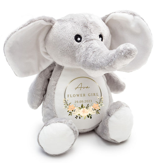 elephant teddy, flower girl gift