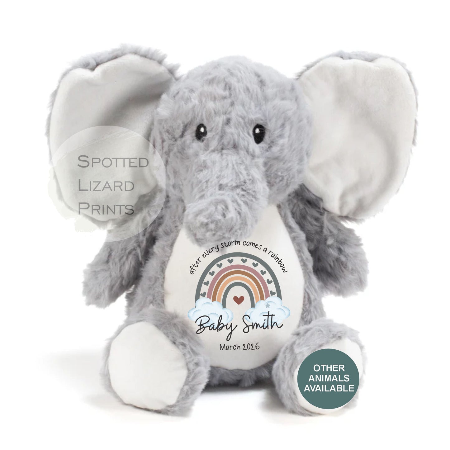 After Every Storm comes a rainbow Baby Teddy - IVF New baby arrival gift, new baby soft toy | miracle baby | rainbow baby