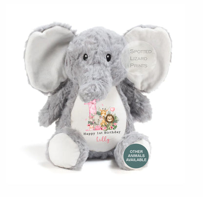 Personalised 1st Birthday Teddy | Baby First Birthday Gift | Custom Name Soft Toy | Kids Cuddly Toy Keepsake | Personalised Baby Gift UK