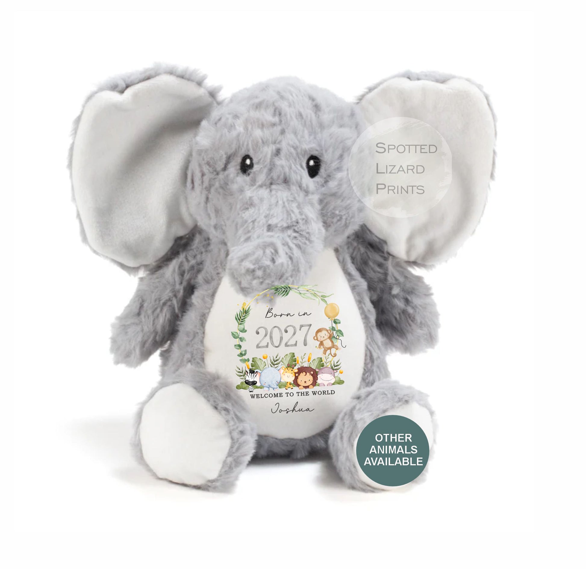 Personalised Baby Soft Toy Born in 2027 | Custom Name Plush Teddy | New Baby Gift | Baby Shower Gift | Baby Girl Boy Keepsake | Welcome