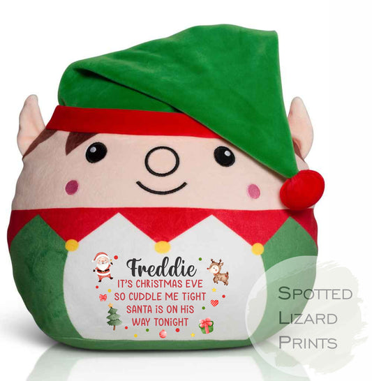 Personalised Elf Christmas Eve Box Filler Teddy Bear Plushie Present Keepsake - Christmas Eve Buddy - First Christmas gift