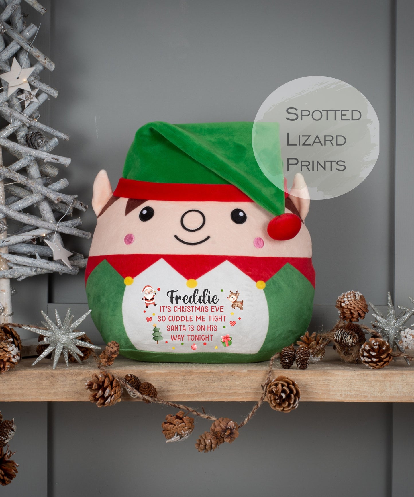 Personalised Reindeer Christmas Eve Box Filler Teddy Bear Plushie Present Keepsake - Christmas Eve Buddy - First Christmas gift