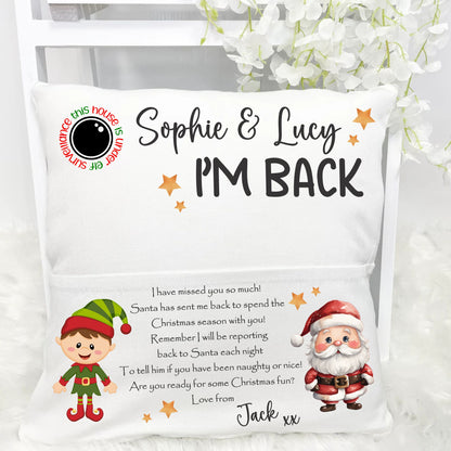 the naughty elf returns again pillow case