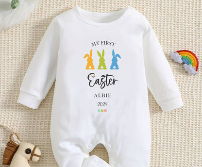 My first easter baby sleepsuit