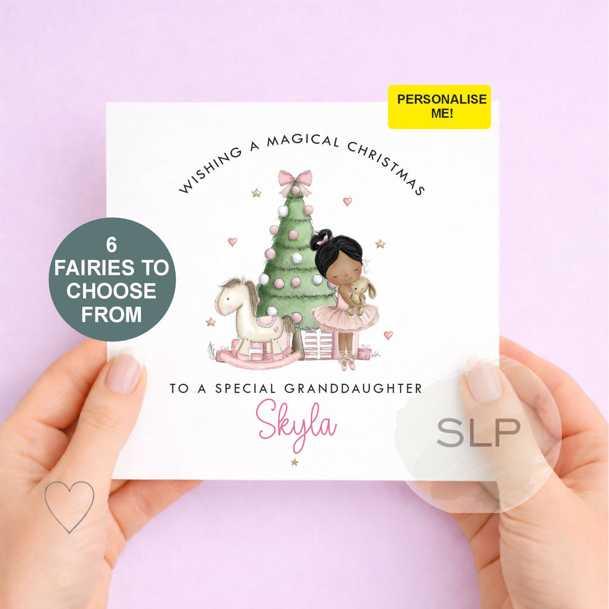 Personalised Girls Christmas Card | 6 Ballerina Designs