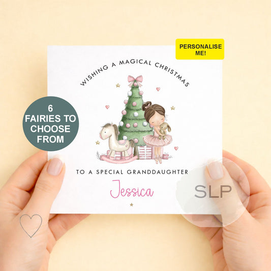 Personalised Girls Christmas Card | 6 Ballerina Designs