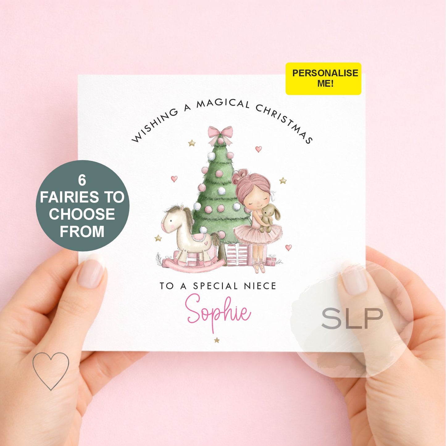 Personalised Girls Christmas Card | 6 Ballerina Designs
