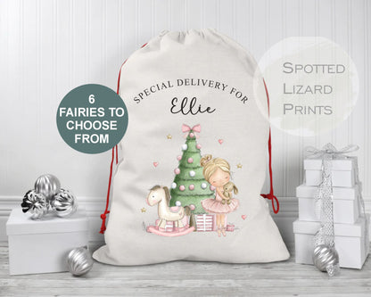 Personalised Ballerina Santa Sack - Santa Sack - Santa sacks personalised - Santa Bag - Personalised Christmas present sack - Christmas gift sacks - Christmas Sack