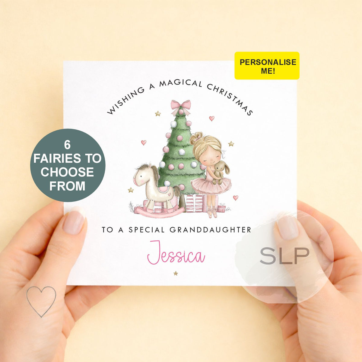 Personalised Girls Christmas Card | 6 Ballerina Designs