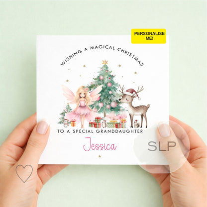 Personalised Fairy Christmas Card for Girls | Custom Name