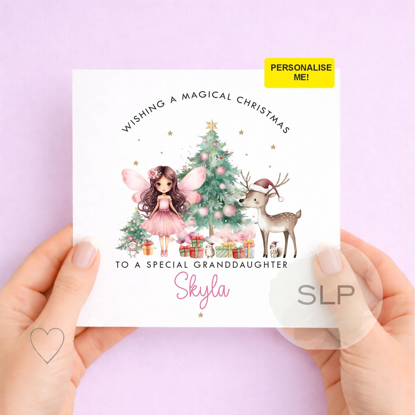 Personalised Fairy Christmas Card for Girls | Custom Name