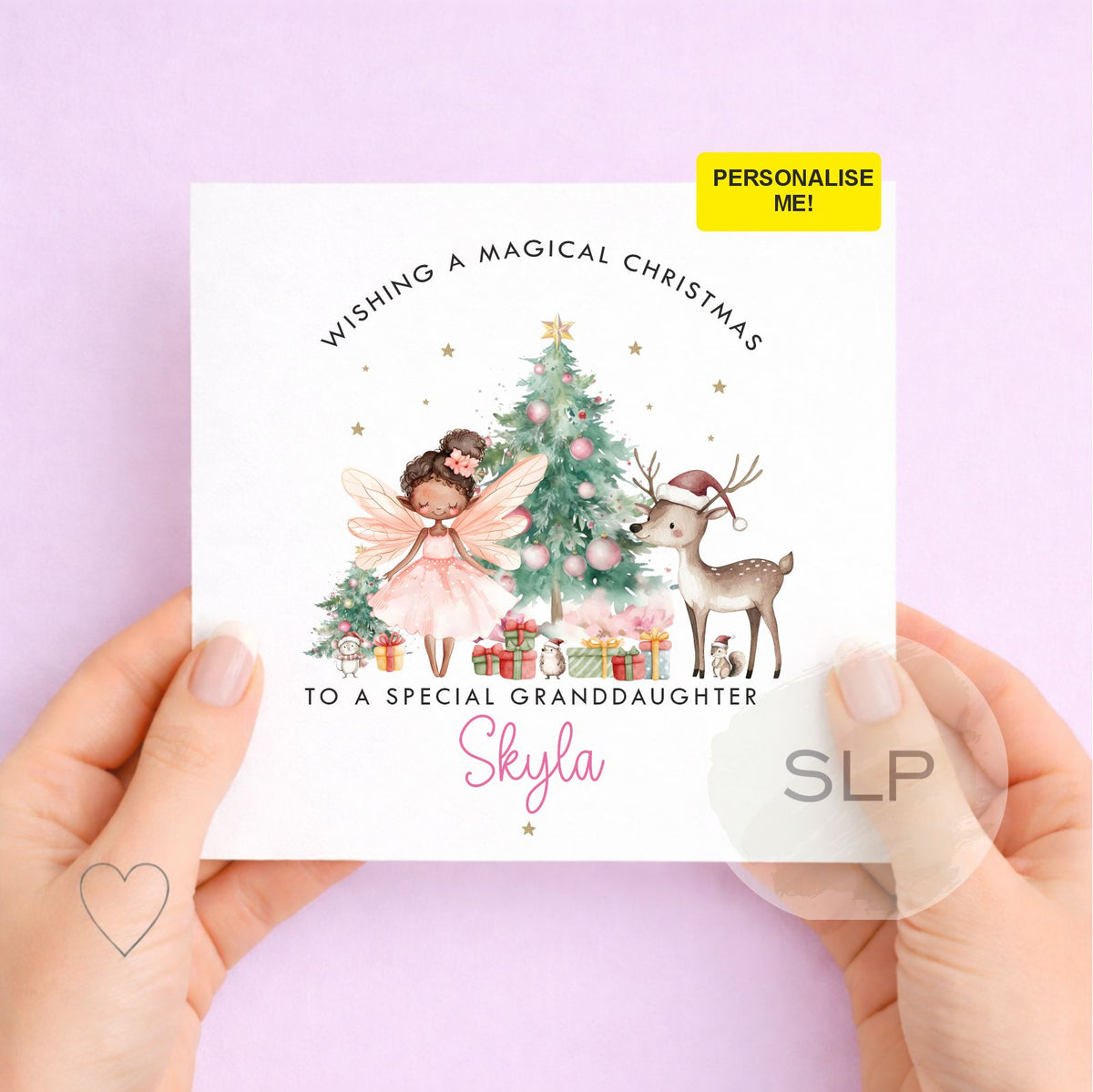 Personalised Fairy Christmas Card for Girls | Custom Name