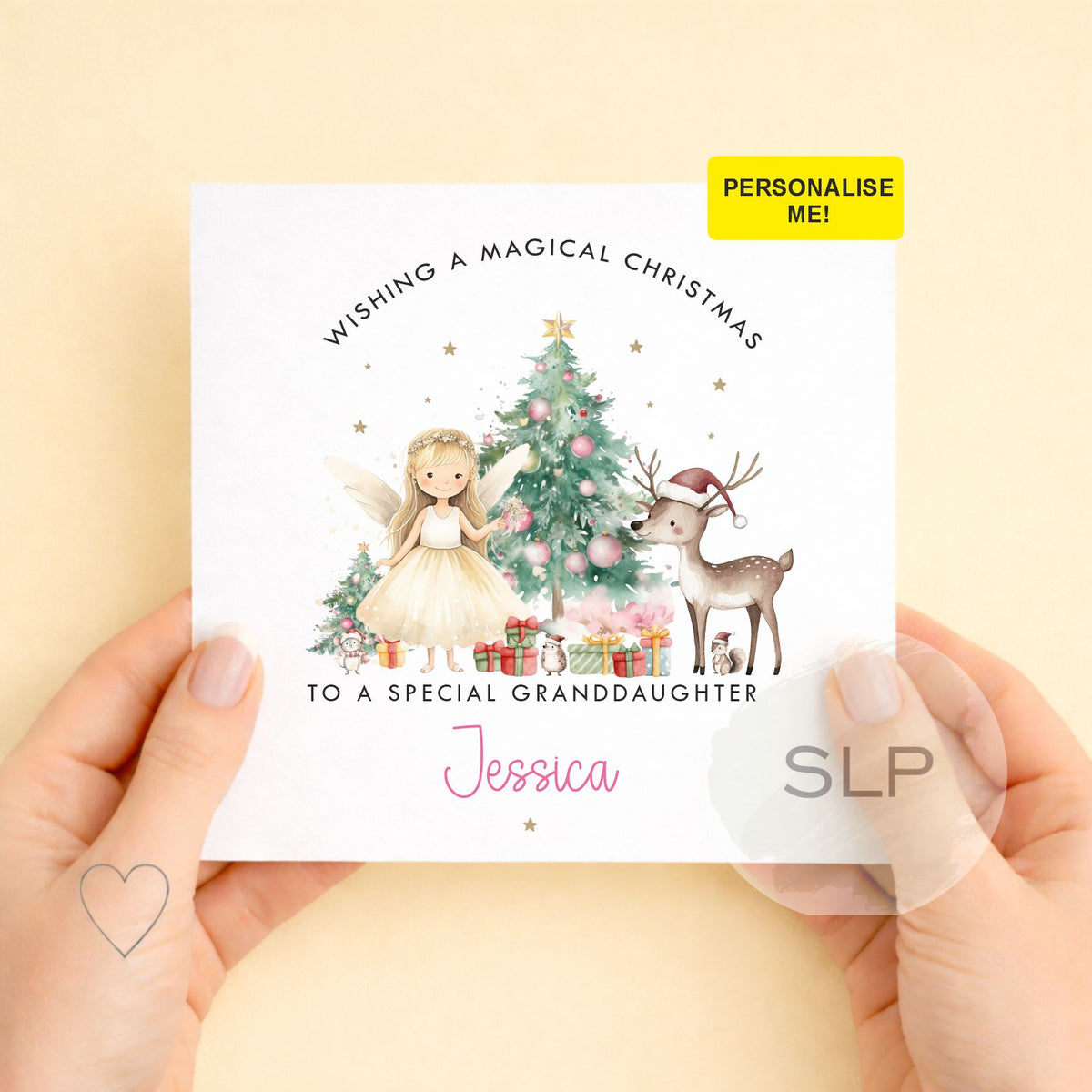 Personalised Fairy Christmas Card for Girls | Custom Name