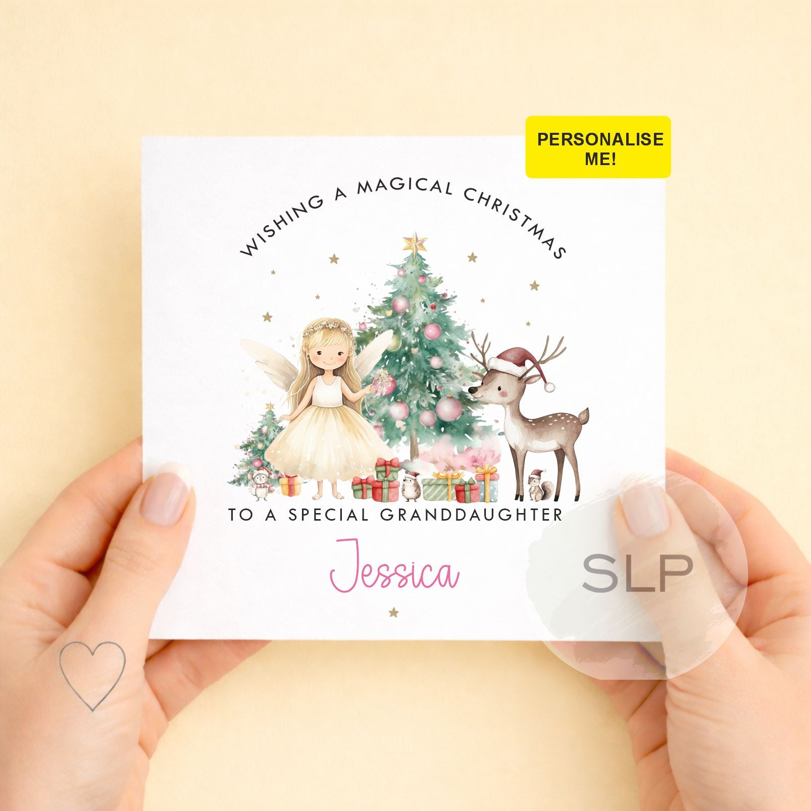 Personalised Fairy Christmas Card for Girls | Custom Name