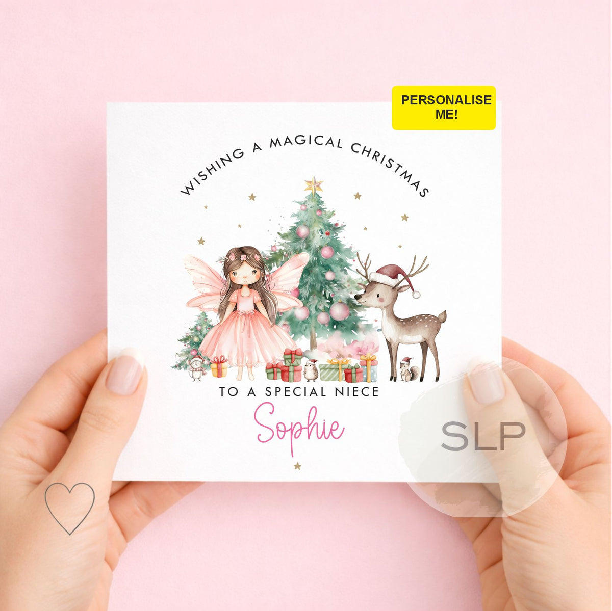 Personalised Fairy Christmas Card for Girls | Custom Name