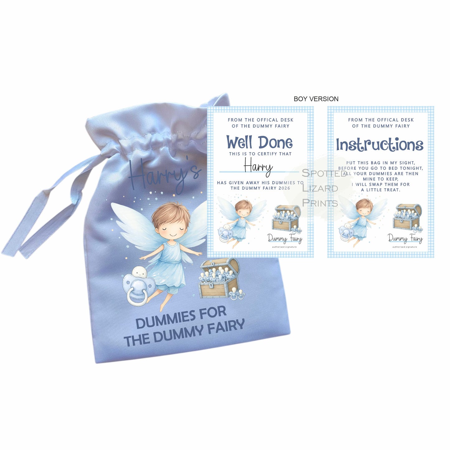 Dummy Fairy Bag and certificate set