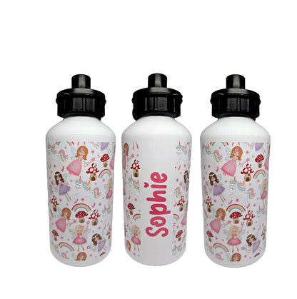 pink fairy personalised water bottle