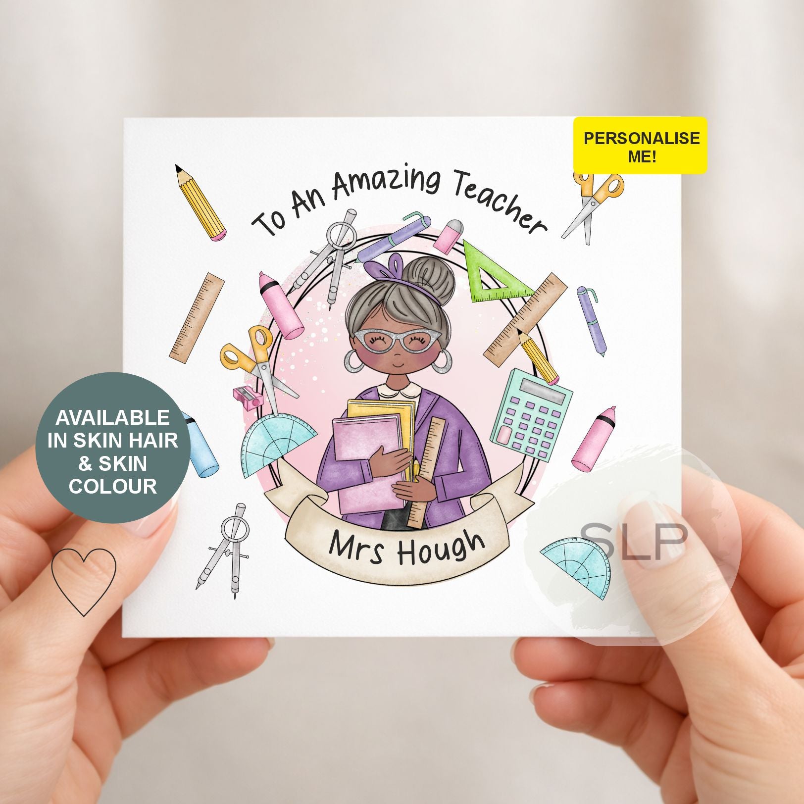 Personalized Thank You Teacher Card  Teacher Card – End of Term Teacher Appreciation Card – Female Teacher Card, Thank You Card from Student