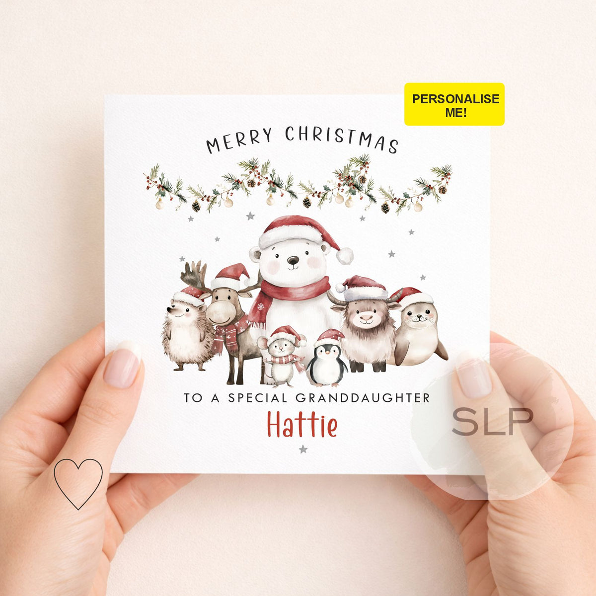 Personalised Christmas Card | Festive Animals | Any Relation