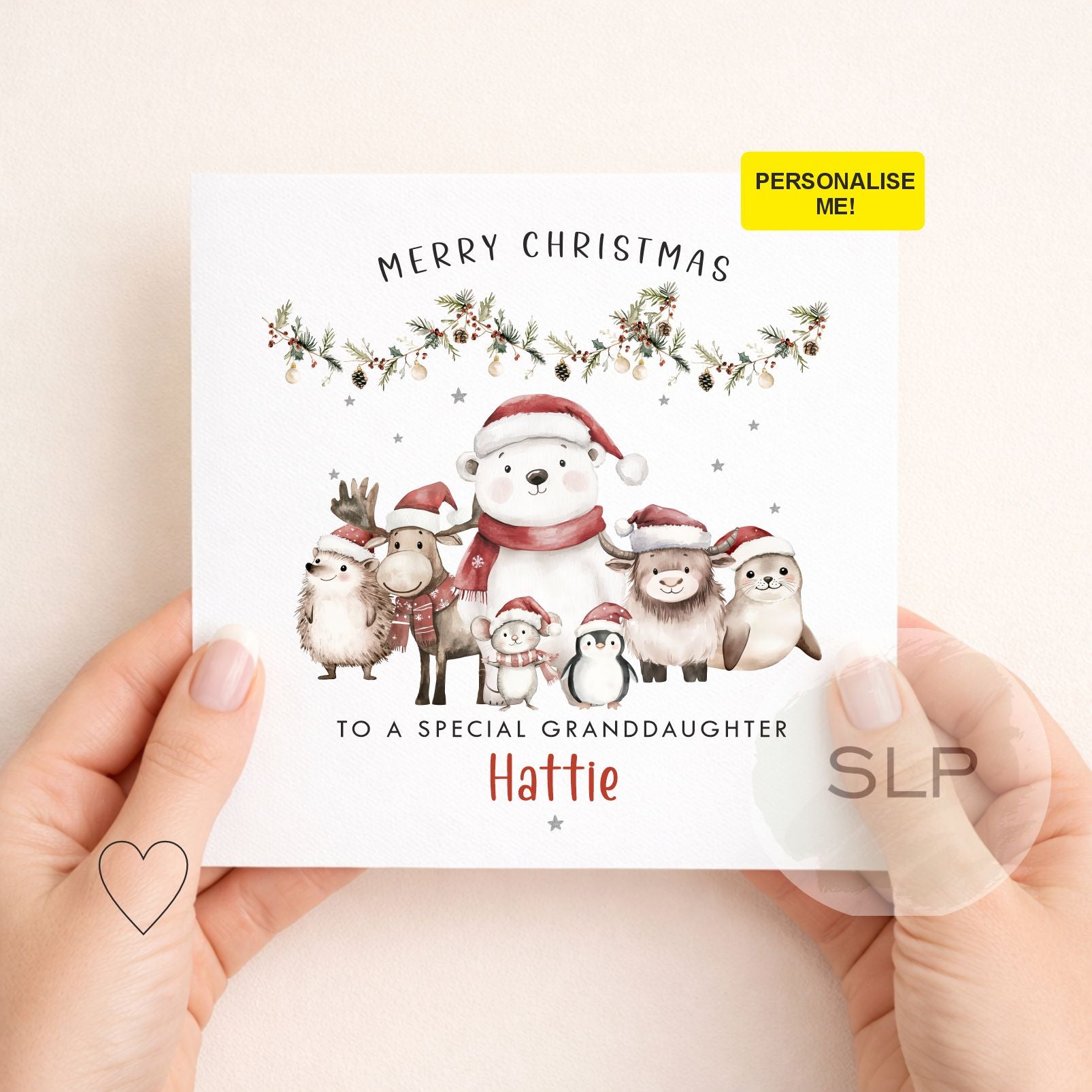 Personalised Christmas Card | Festive Animals | Any Relation