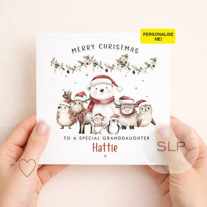 Personalised Christmas Card | Festive Animals | Any Relation