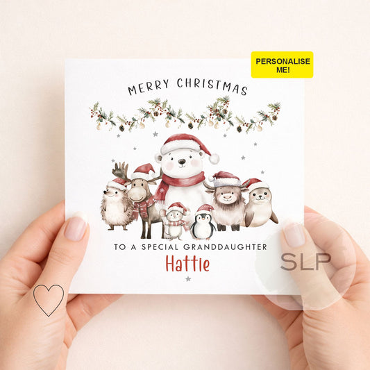 Personalised Christmas Card | Festive Animals | Any Relation
