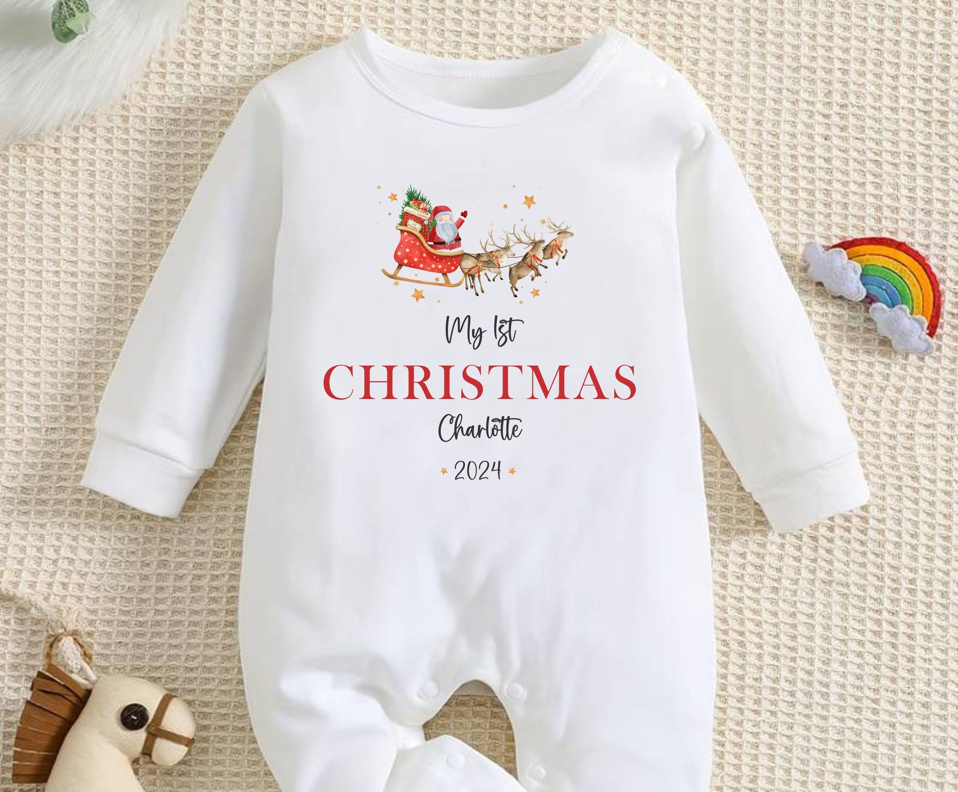 My first Christmas personalised Baby clothing