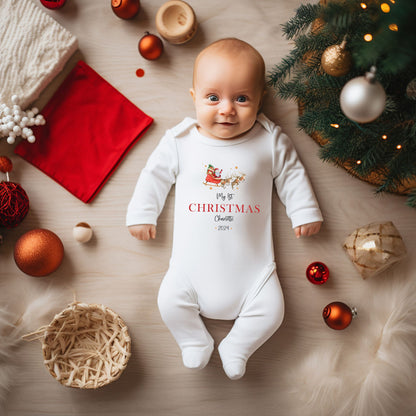 My first Christmas Baby Sleepsuit