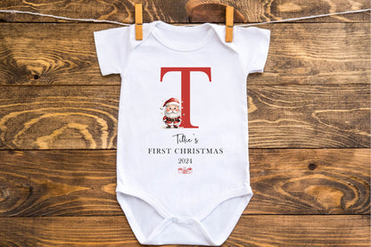 My first xmas personalised Baby vest