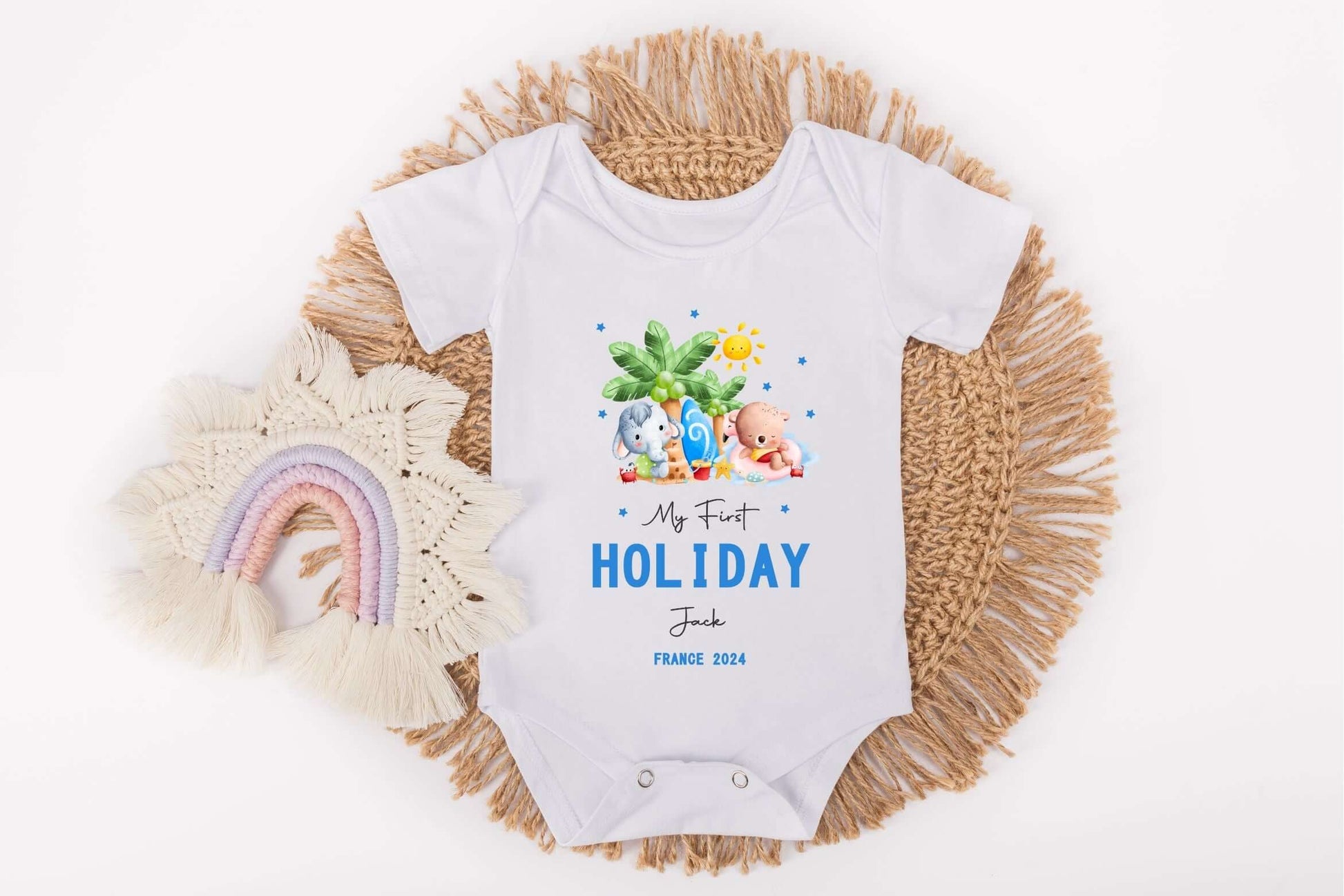 Baby vest for 1st holiday