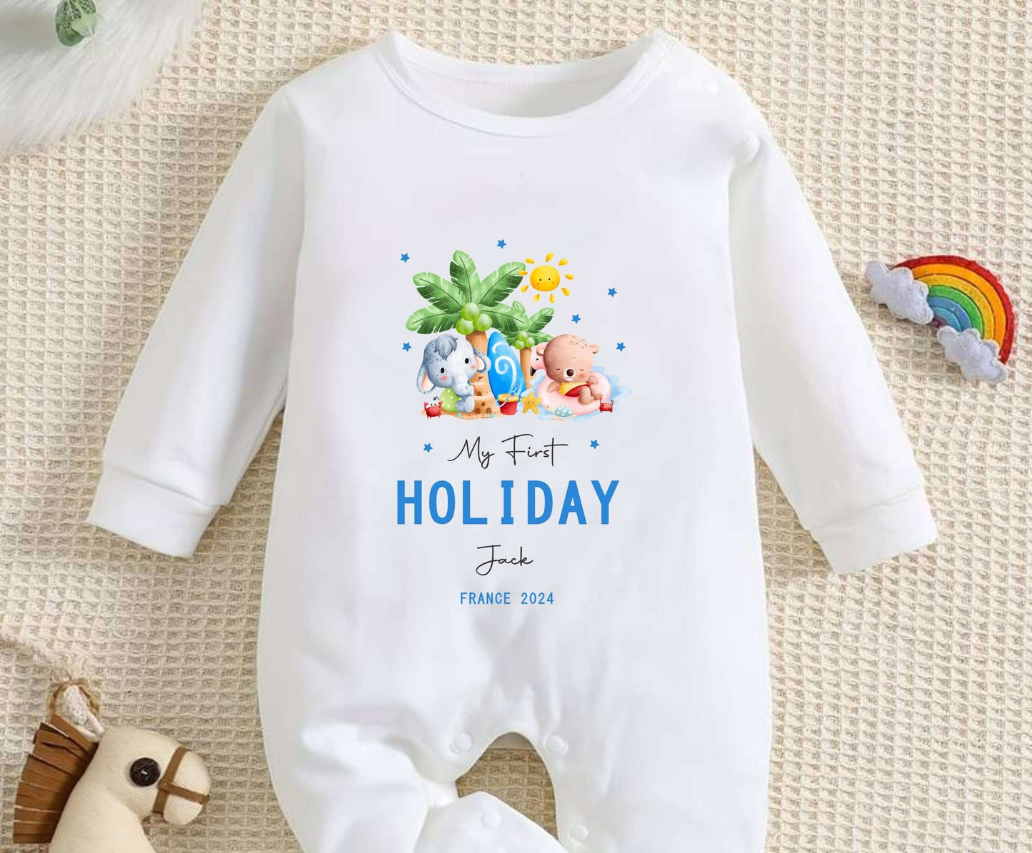 first holiday baby romper