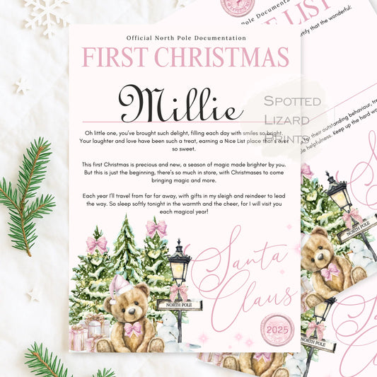 personalised first christmas certificate