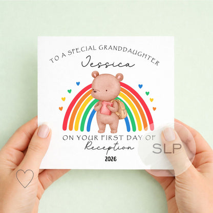 Personalised First Day of School Card | First Day at Nursery Card | Daughter / Son Back to School Card | Custom Name Keepsake